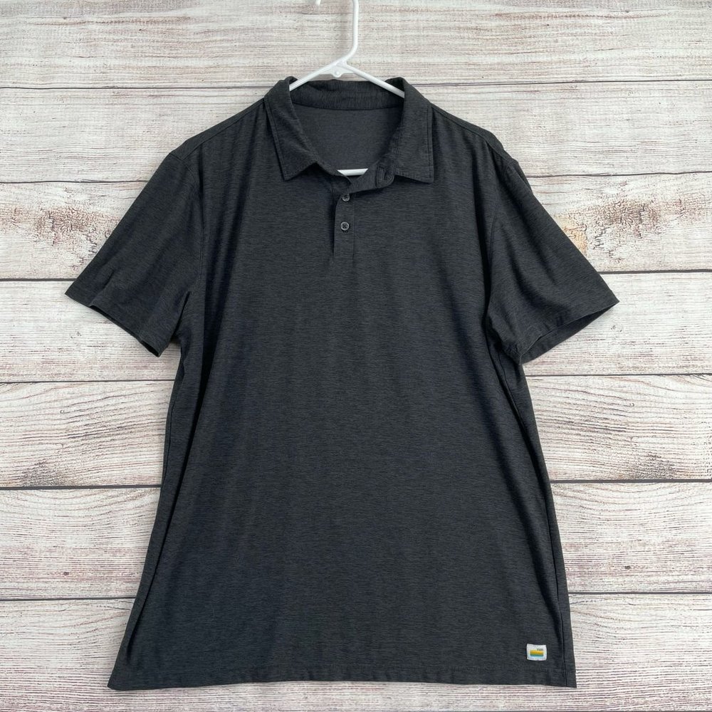 Vuori Strato Tech Polo Shirt Men's Size Large Dark Gray